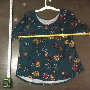 Maurices teal floral blouse.